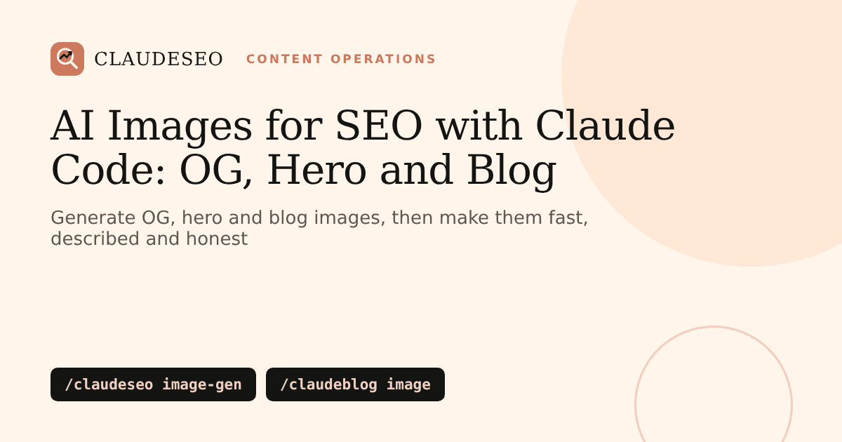 Generating OG, hero and blog images for SEO with Claude Code, then adding alt text, WebP and schema markup