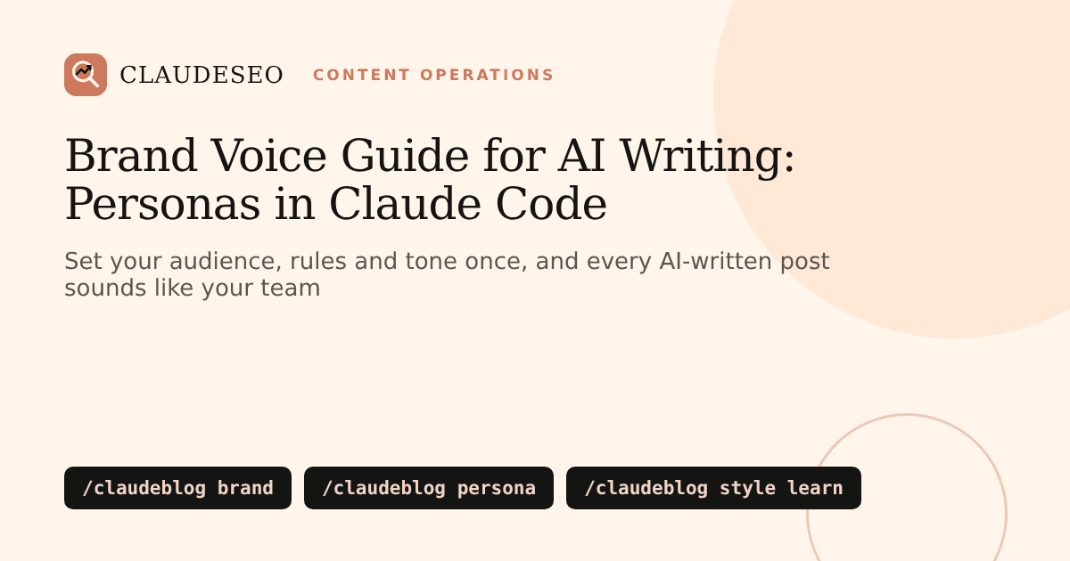 Brand voice guide for AI writing in Claude Code with BRAND.md, VOICE.md and writing personas from Claude Blog